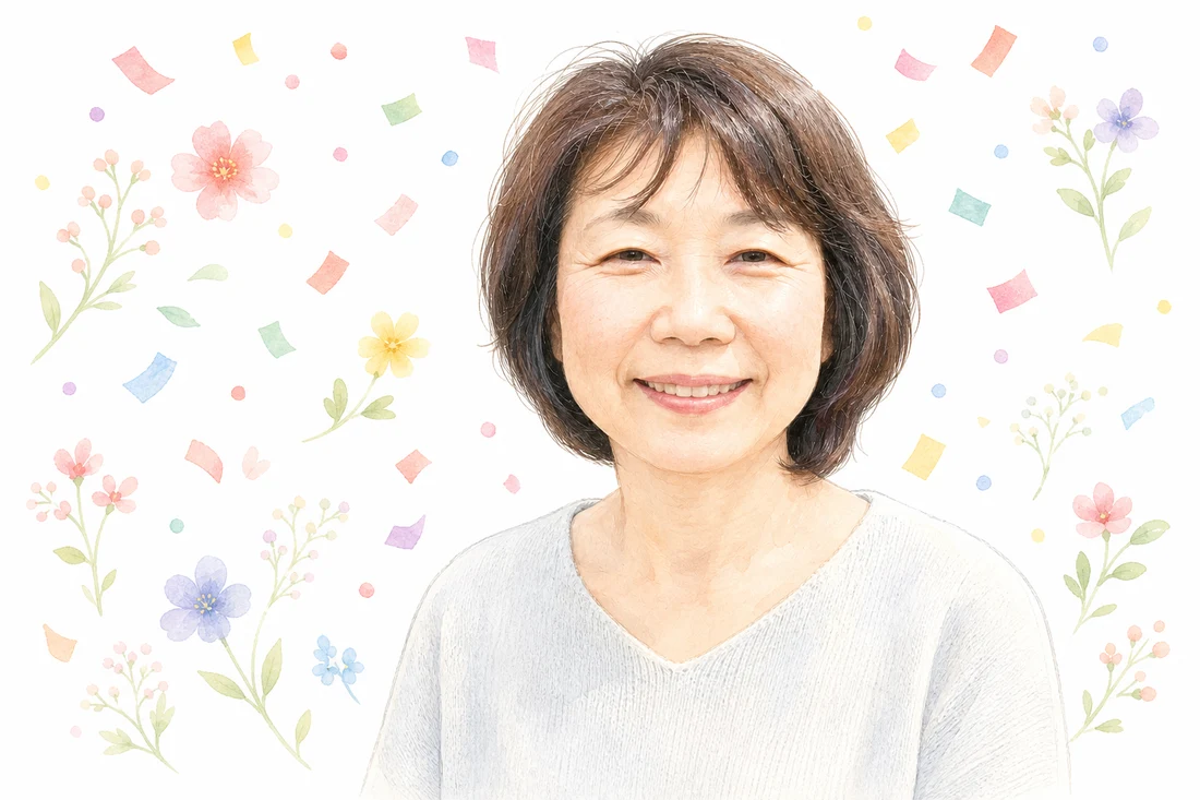 お祝いカード用の似顔絵にした1枚