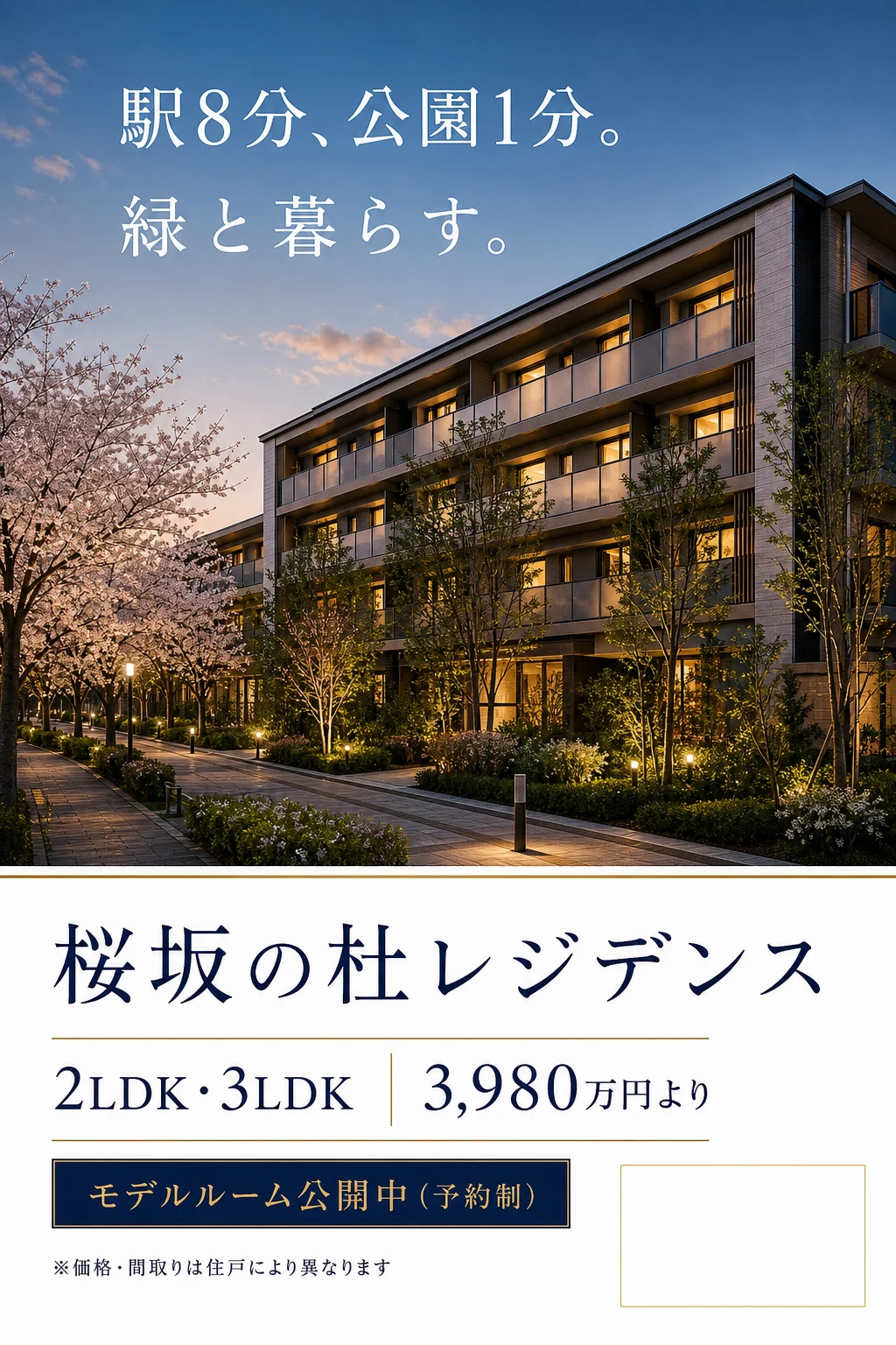 実生成: 分譲マンションの広告チラシ